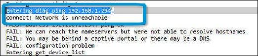 7 If the diagnostic test returns a failure message, make sure the Wi-Fi adapter is enabled and connect to a network.