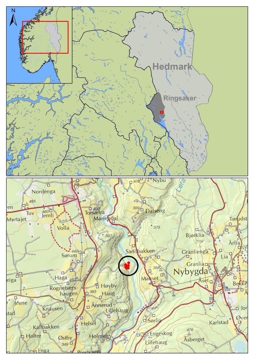 Figur 1: Oversiktskart (Kartgrunnlag: Statens kartverk.