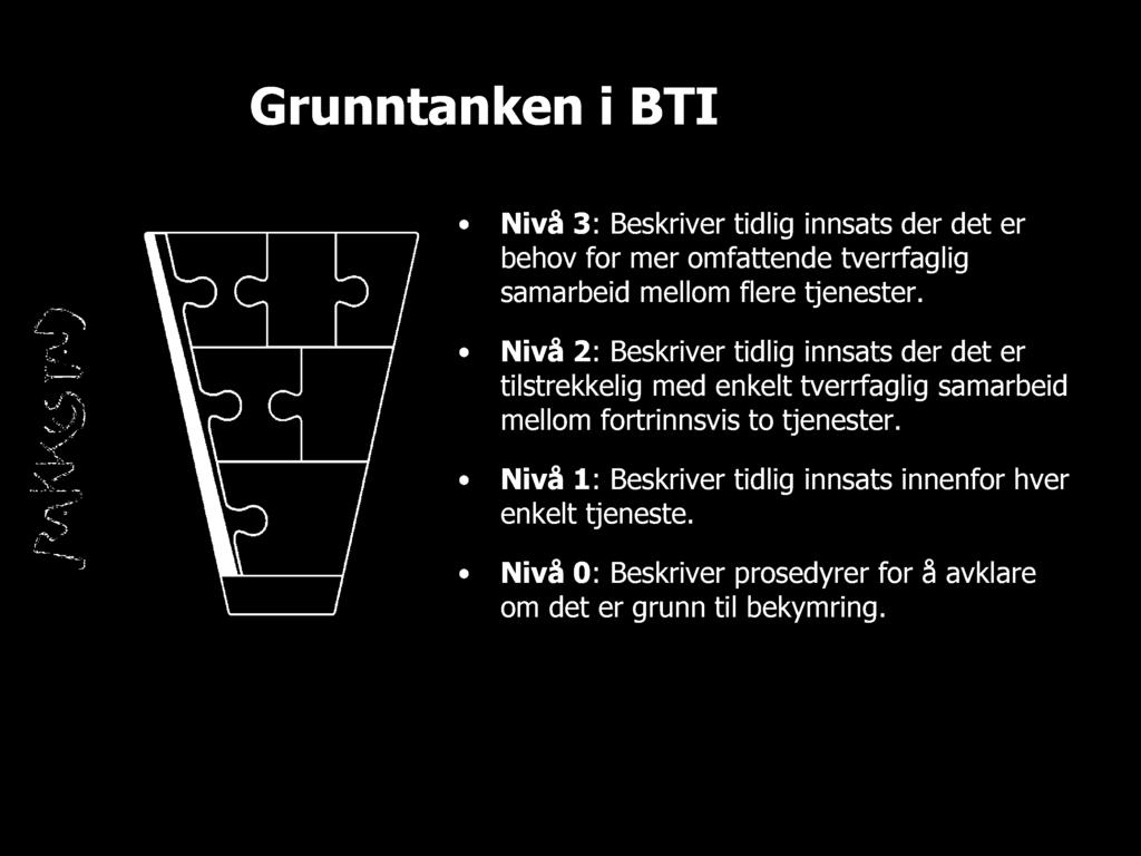 Nivå 2 : Beskriver tidlig innsats der det er tilstrekkelig med enkelt tverrfaglig samarbeid mellom