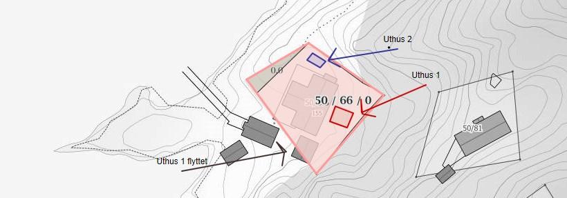 Sak 17/18 Som man ser fra reguleringsbestemmelsene (gjengitt over) legger planen opp til at hver fritidseiendom har en ramme 65 m2 hytte/beboelse og 20m2 uthus (lagerbehov).