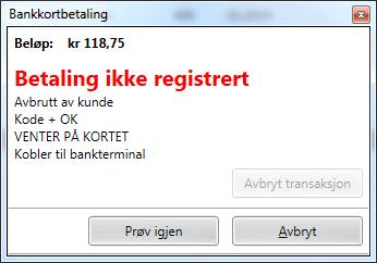 transaksjonen går som reserveløsning.