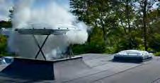 Røykventilasjon til skrå tak For å tilstrebe fritt vannavløp, bør varmekabler installeres.
