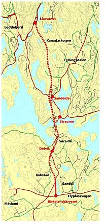 Fig 5.5 Plan 162 80 000 Ringvei vest. Ringvei Vest vil ha betydning for utviklingen av Søreide som lokalsenter og boområde.