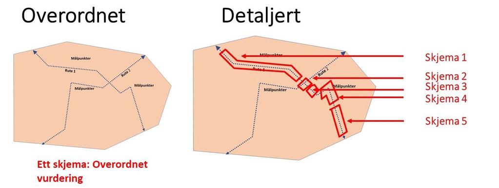 1 Oversikt 1.1 Hovedtrekk i arbeidet Utgangspunktet er at en reviderer plan for et område eller en strekning eller inspiserer et nytt eller eksisterende anlegg.