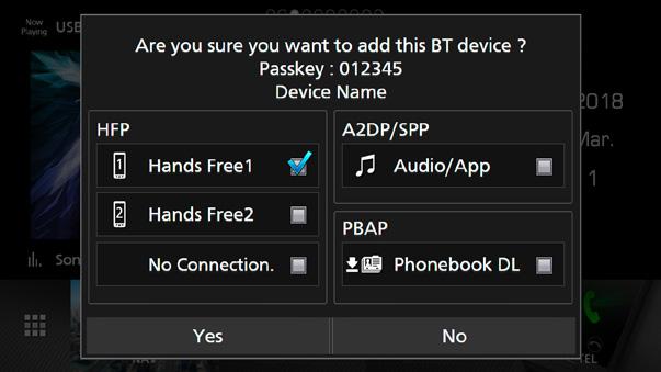 Bluetooth-enhet, vil Bluetooth-enheten som ble tilkoblet først bli slettet for å kunne registrere den 11. enheten. Denne enheten er kompatibel med Apple Easy Pairing-funksjonen.