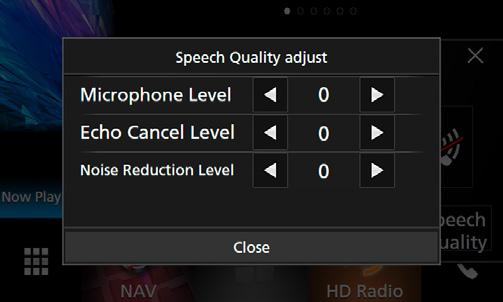 ÑÑFunksjoner i løpet av et anrop Juster lydstyrken til stemmen din 1) Trykk på [Speech Quality]. 2) Trykk på [T] eller [U] for [Microphone Level].