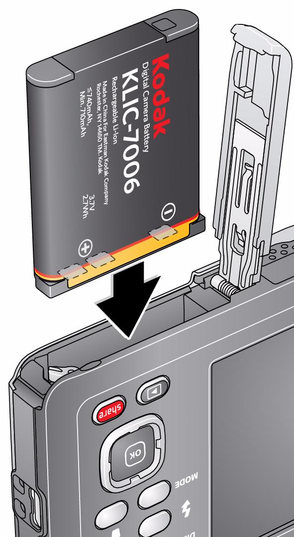 2 Sett inn oppladtbart KODAK Li-Ion-batteri for digitalkamera,