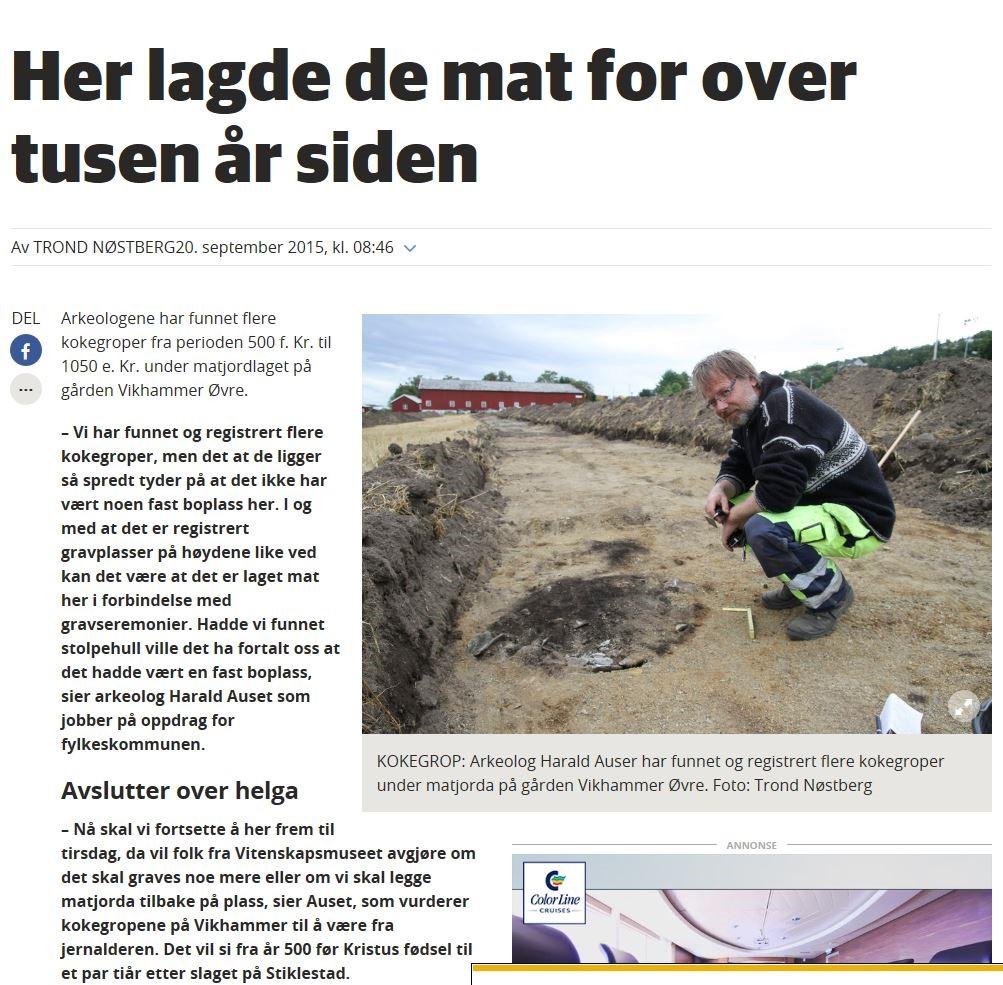 34. Utsnitt fra nettartikkel i Malvikbladet, skrevet av Trond Nøstberg (hentet på nett 26.11.15 kl. 13:00).