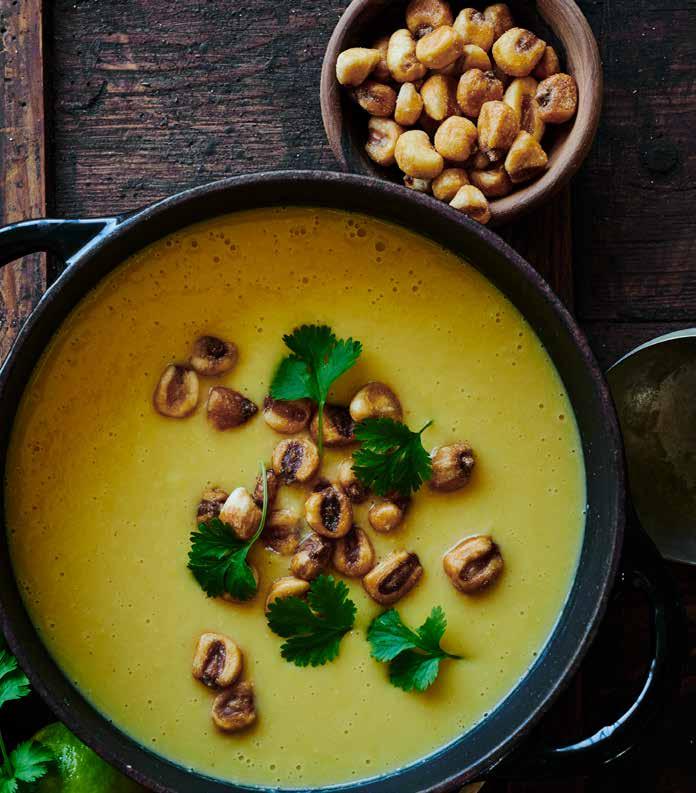 Enkel maissuppe Mais er en viktig ingrediens i det søramerikanske kjøkkenet, og et viktig næringsmiddel for den amerikanske urbefolkningen.