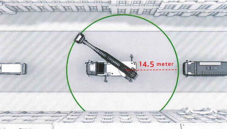 Utforming av oppstillingsplass for høyderedskap Bredde, minst 7 meter 1) Lengde, minst 12 meter Stigningsforhold på oppstillingsplass, 6 % maksimalt Totalvekt, minst 26 tonn 1) Punktbelastning