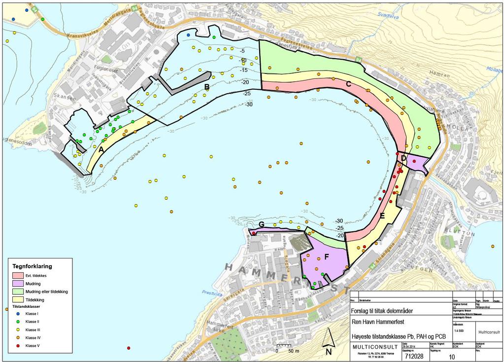 1 Bakgrunn 1 Bakgrunn I Hammerfest havn planlegges det opprydding av forurensede masser på sjøbunnen (Figur 1).