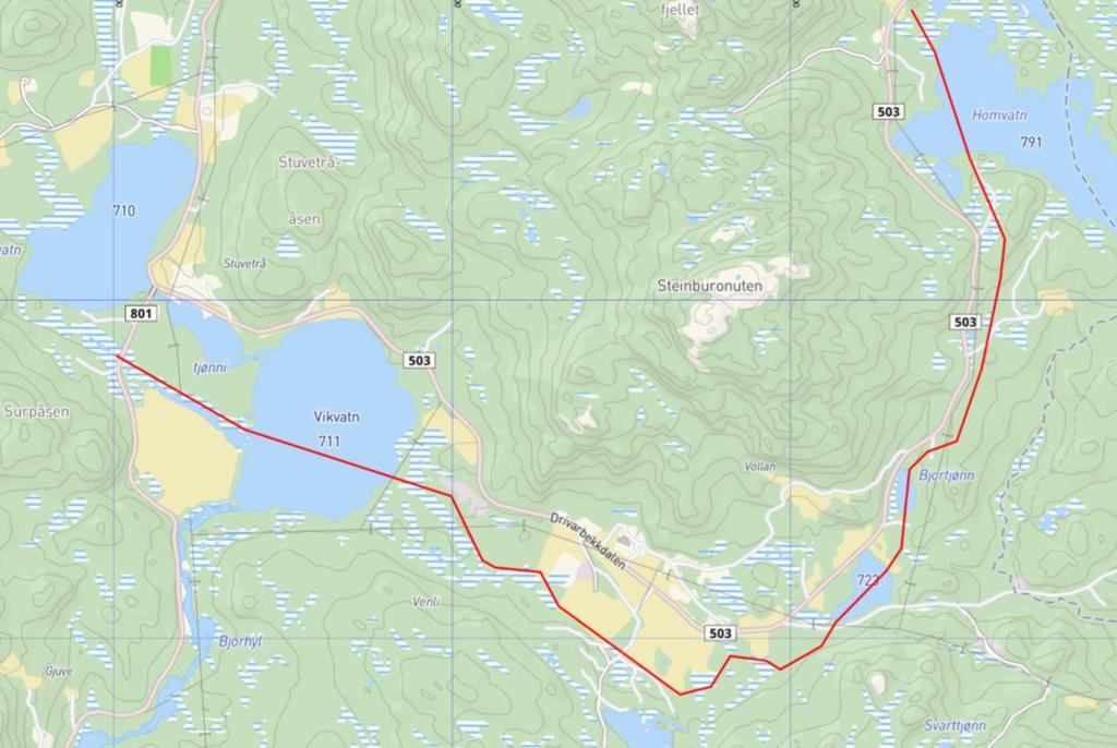 Den definerast som viktig for det biologiske mangfaldet og er eit viktig habitat for artar som fuglar og pattedyr. Løype Straume -Drivarbekkdalen, løype nr. 5A