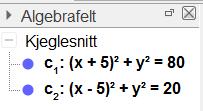 rdius, «ser» vi t c hr sentrum S ( 5, 0) og rdius r = 80 = 4 5 c hr