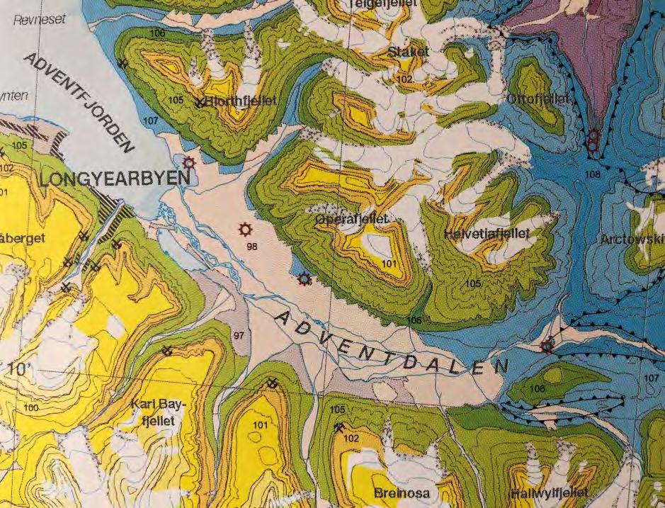 Geologi Figur 1 viser berggrunnskart. Bergarten i Sukkertoppen og Vannledningsdalen er kartlagt som sandstein og leirskifer.