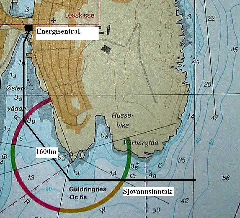 Lokal energiutredning Vardø kommune 2009 15 Foreløpig løsning: 1600m sjøvannsledning ut Østervågen, sjøvannsbasert varmepumpe i kjeller på nytt basseng, olje som topplast, totale energiproduksjonen