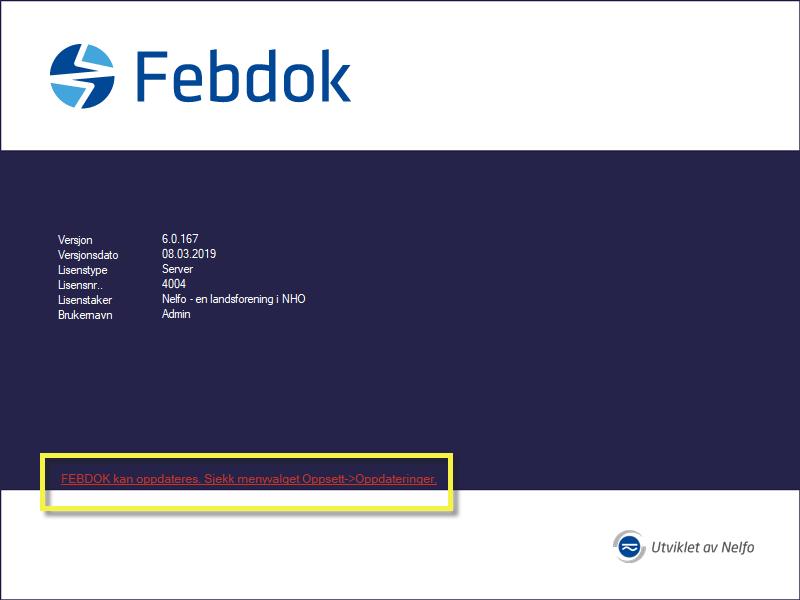 Oppdatering av Febdok server Denne veiledning følger oppdatering av server og oppdatering av ny leverandør database på SQL server.