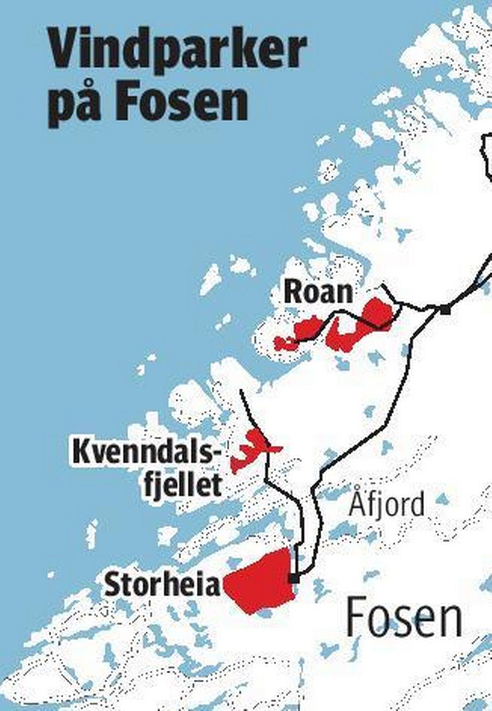 Vindkraftplanene på Fosen Fosen Vind, som eies av Statkraft, Agder Energi, NTE og Trønderenergi, planlegger å fatte en investeringsbeslutning for vindparkene Storheia, Roan og Kvenndalsfjellet i juni.