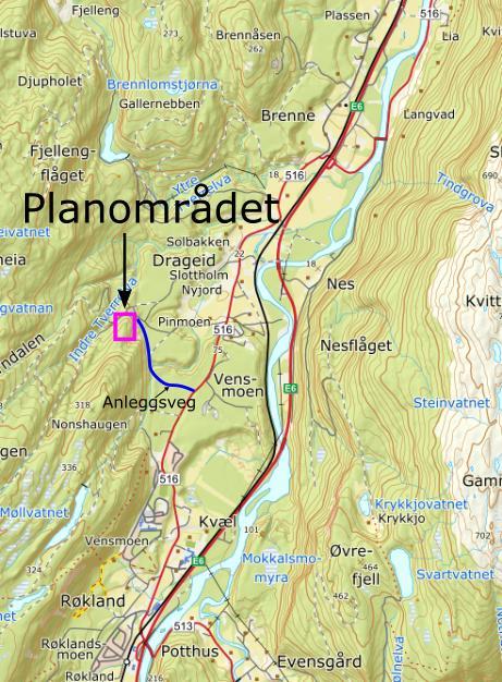 1. INNLEDNING PK Strøm AS planlegger å anlegge et massetak på Øvre Drageid i Saltdal kommune. Området ligger vest for Drageid og E6.