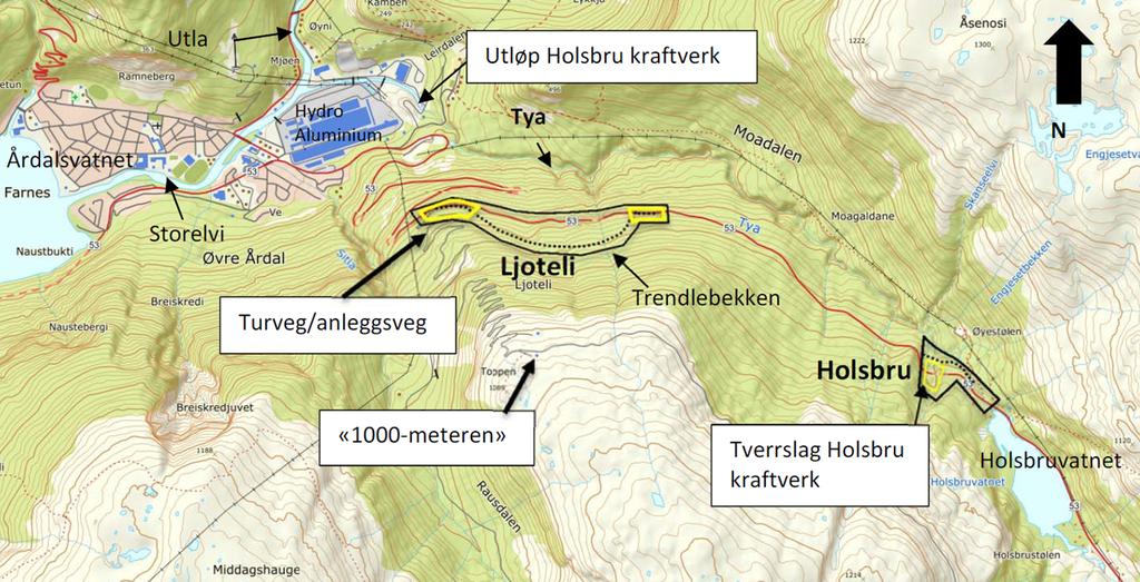 1 Rammevilkår Løyvet gjeld forureining frå anleggsarbeid i samband med utbetring av vegstrekningen mellom Ljoteli og Holsbru langs fv. 53 i Årdal kommune.