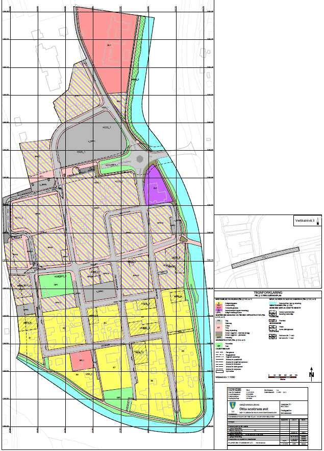 5 Beskrivelse av planforslaget Delområder Planområdet kan fra nord til sør deles inn i tre hovedområder: Otta skole,