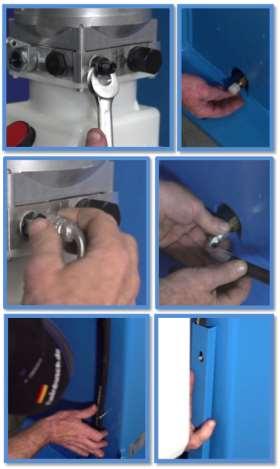 Før ledningsstumpen igjennom låseforinger som anvist, og trekk til slik at gummiforing låser og holder fuktighet ute.