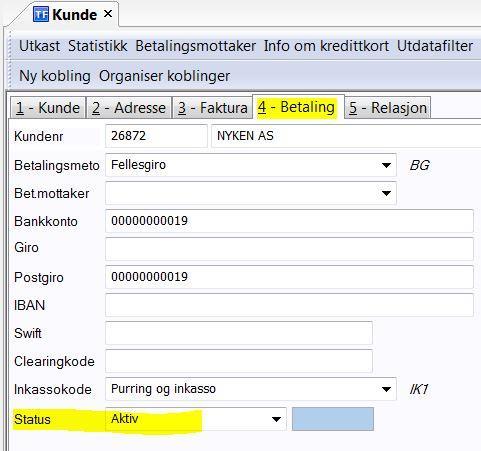 Kunderegisteret rydding (kun i Unit4 Desktop) Dere som selv oppretter nye kunder: Finner dere ikke kunden når dere skal fakturere Sjekk kunderegisteret og sjekk «Status» (Aktiv eller Sperret?