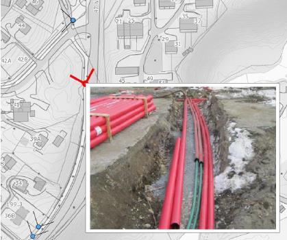 Registrering forøvrig Stedfesting på åpen grøft (med et par uttak) Regler for stedfesting i forbindelse med microtrenching, boring, andre «no dig» metoder Stedfesting fram til kjellermur,