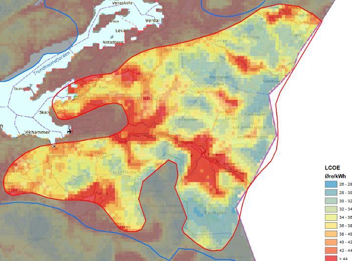 Teknisk-økonomisk analyse ANALYSER GJORT AV NVE Nettkapasitet Området er plassert i oransje nettkategori, og er vurdert som dårligere enn område 22 i Trøndelag (i gul kategori).