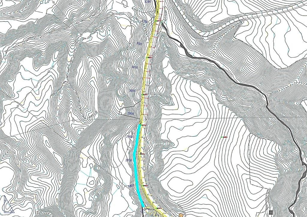 4.13 Nordre Ulset - Solemsbekken (pr. 2700-3200) Bekken legges i rør Nordre Ulset Figur 4-16: Veg geometri med fylling pr.2840 jf. tverrprofiler VIPS. GS-vegen legges på utvidet fylling.