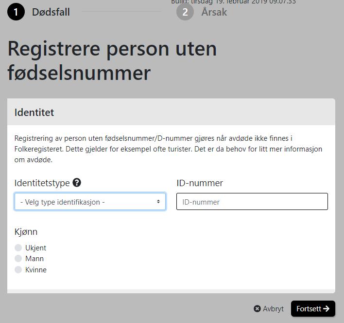 Registrere person uten fødselsnummer Identitetstype Dansk personnummer DUF nummer Forsikringspolise