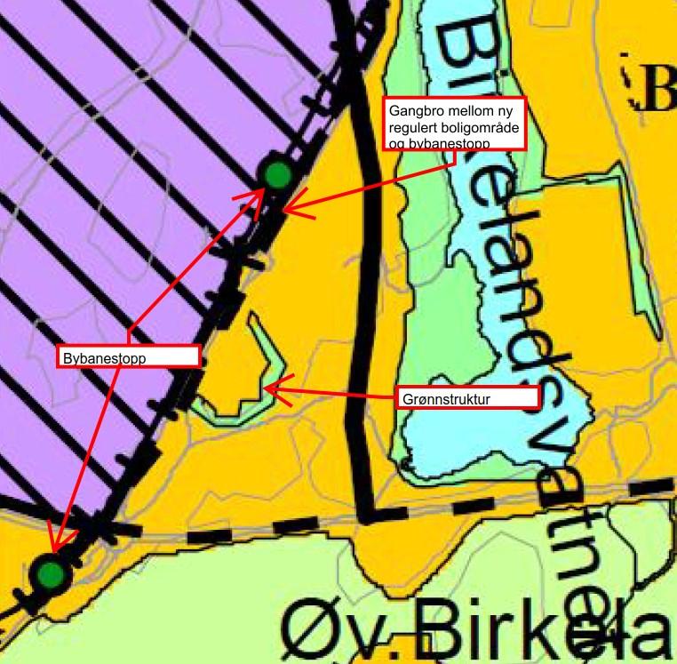 Utsnitt fra gjeldende KPA Utsnitt fra høringsforslag til ny KPA Man har ikke kunnet finne hvordan denne grønnstrukturen har kommet inn i plankartet eller hvorfor denne er endret.