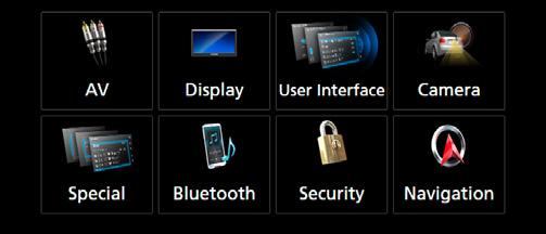 Bluetooth-styring Innstilling av Hands-free Du kan foreta flere innstillinger som angår hands-free-funksjonen. Trykk på [MENU]-tasten. hhoppsprettmenyen vises. 2 Trykk [SETUP].