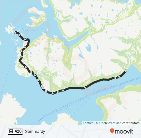 Retning: Sommarøy 20 stopp VIS LINJERUTETABELL 420 buss Rutetabell Sommarøy Rutetidtabell Mandag Kvitberg Skogneset Leirstrandvegen 370, Norway Mjelde Storelv Laukslett Snuplass Leirstrandvegen 1127,