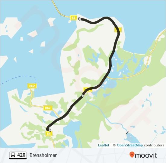 Retning: Brensholmen 3 stopp VIS LINJERUTETABELL 420 buss Rutetabell Brensholmen Rutetidtabell Mandag Rørvika Brensholmen Storslett Brensholmvegen, Norway Brensholmen Skole Brensholmvegen