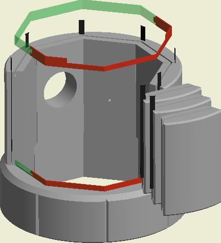 Seksjon 1 (Fig. 2) 1. Sett på plass 8 stk. std stein (300 x 196 x 70).