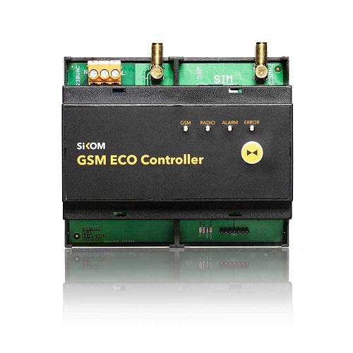 GSM ECO Controller Elnummer: 64 311 14 Identisk med GSM ECO-Comfort men for montering i sikringsskap. GSM ECO Controller er en svært fleksibel styringsenhet for smarte hus og hytter.