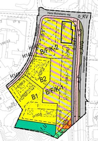 Reguleringskart Illustrasjonspln Det er lagt inn plass til fremtidig kollektivfelt langs vestsiden av Heimdalsvegen. Planområdet får kjøreadkomst fra Kirkeringen.