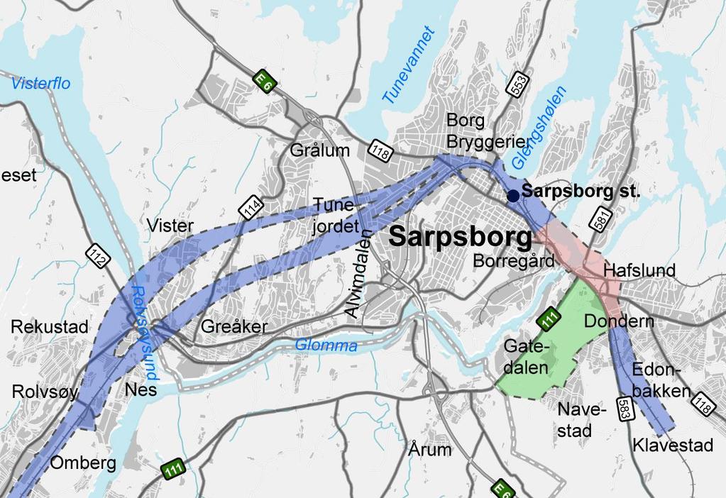 7 av 41 2 INNLEDNING 2.1 Bakgrunn og formål Nytt dobbeltspor på Østfoldbanen er en del av InterCity-satsingen på Østlandet.