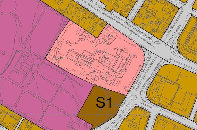 1 Eksisterende arealbruk Planområdet inneholder i dag blant annet Sarpsborg helsehus, dagens ambulansestasjon, parkeringsplasser, trafikkareal og gravlund.