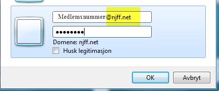 Innlogging og navigasjon til lokallagets sider.