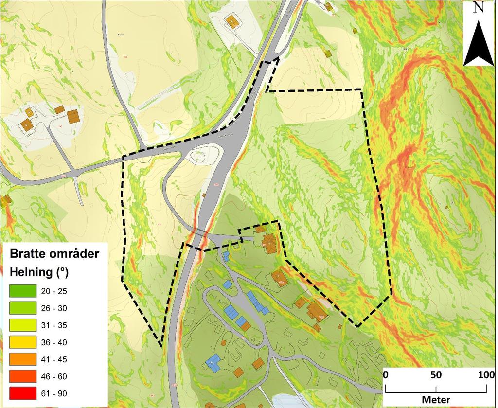 2 Utførte undersøkelser Terrenget ble undersøkt til fots den 1.februar 2018 av geologene Mariia Pihlainen og Astrid Lemme fra Multiconsult. Det var sol og oppholdsvær på befaringen.