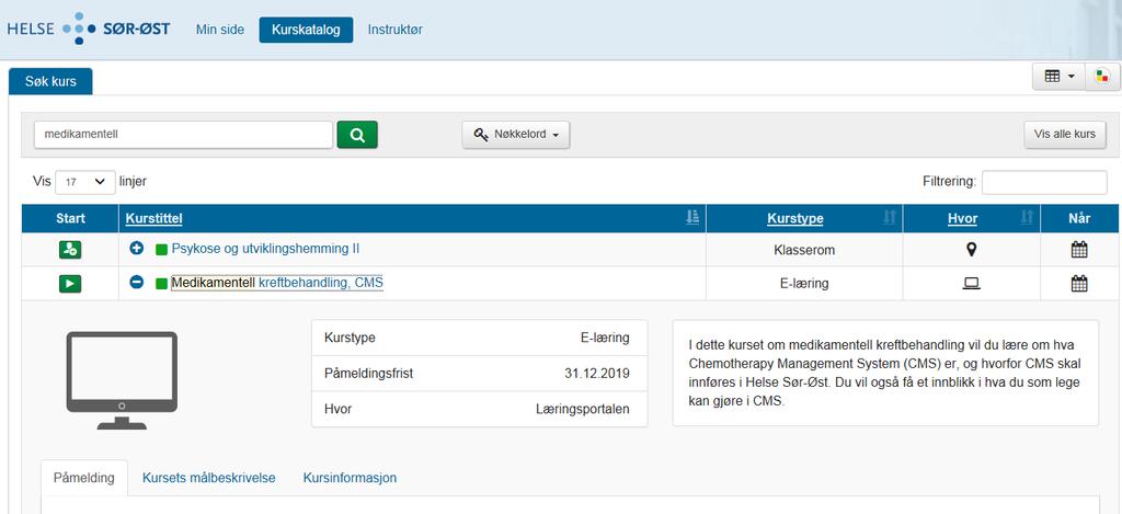 E-læring E-læringskurs i Læringsportalen.