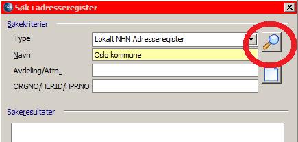 I feltet navn skriver du inn Oslo kommune og trykker på Søk-knappen 7.