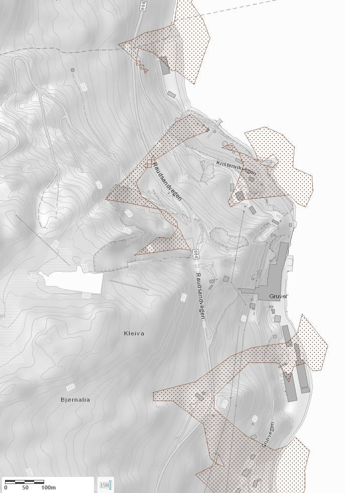 Deler av området er også dekket av NGI sitt aktsomhetskart for steinsprang og snøskred (Figur 3).