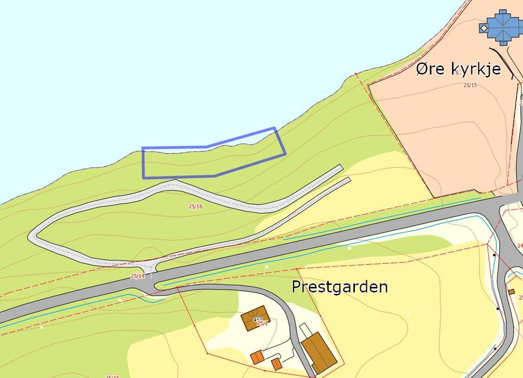 BFN-1 Innspill fra: Øre Bygdalag Område: Øre, gnr 25 bnr 16, ca. 80 m starandlinje Foreslått formål: Naustområde. Dagens formål: LNF. Landbruk Skog med svært høg bonitet (ca. 1,5 da). Ikke dyrkbart.