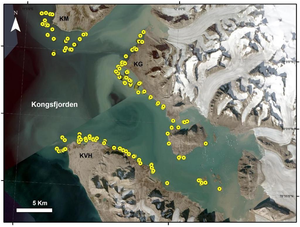 gjennomført i Kongsfjorden i 2018.