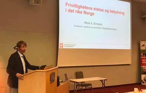 Evensen, styreleder nasjonalforeningen, avsluttet lørdag med sitt foredrag om «frivillighetens status og