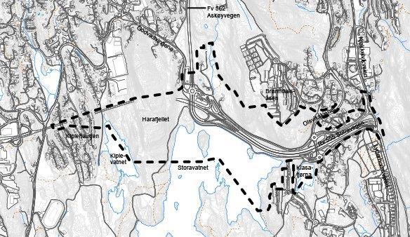 N Figur 2. Planområde for reguleringsplanen ved Storavatnet, Bergen vest [2]. 1.