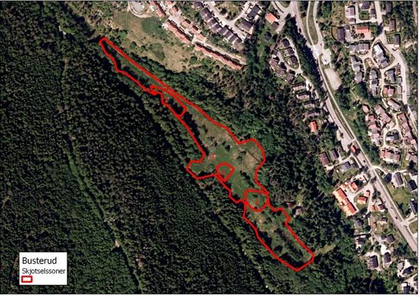 - 3 - Kart fra skjøtselsplan for Busterud slåttemark. Sone 1: Årlig slått.