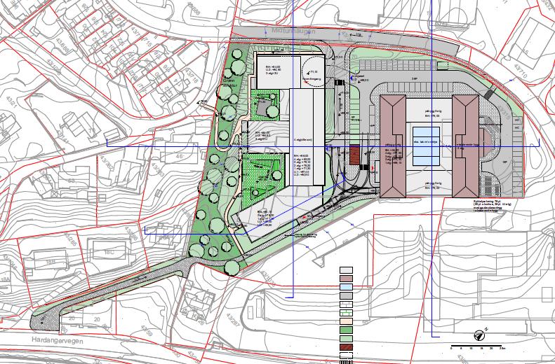 Etter offentlig ettersyn er parkeringsdekningen redusert fra den høyeste dekningen på 15 parkeringsplasser per 1000m 2 kontor til 9 parkeringsplasser per 1000m 2 kontor.